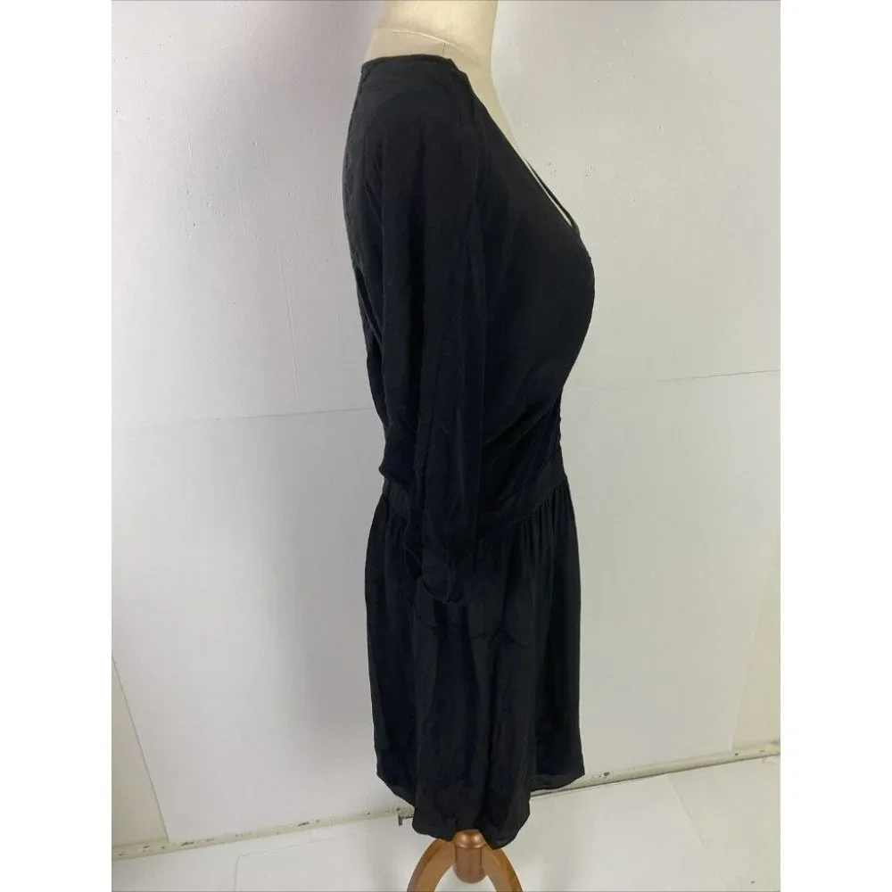 Portmans Size M Black Women's A-Line Dress 100% SILK - Picture 6 of 7